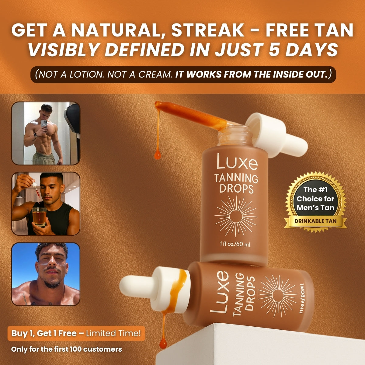 Luxe™ Tanning Drops - Elite Men's Formula