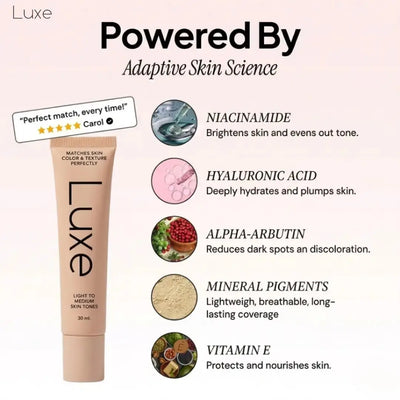 Luxe Foundation | Built For Uneven Redness & Skin Tone Luxe Research US